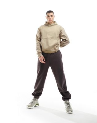 Бежевая тяжелая толстовка оверсайз ASOS DESIGN