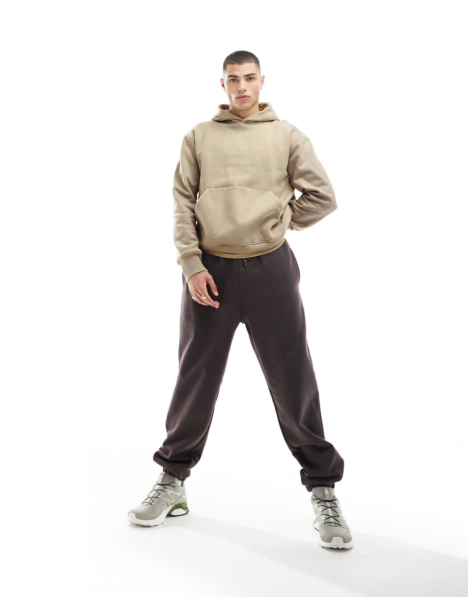 Бежевая тяжелая толстовка оверсайз ASOS DESIGN 3690₽