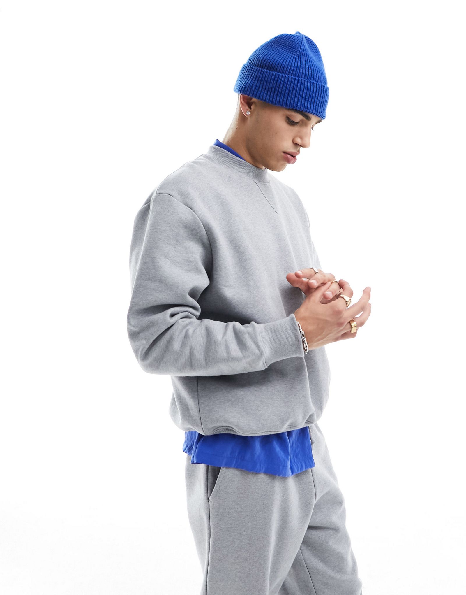 Тяжелый свитшот оверсайз серого цвета вереска ASOS DESIGN 4990₽