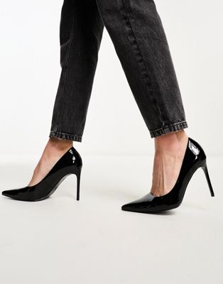 Черные лакированные туфли на остроконечном каблуке ASOS DESIGN Paphos