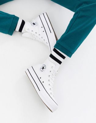 Белые кеды на платформе из парусины Converse Chuck Taylor All Star Hi Lift