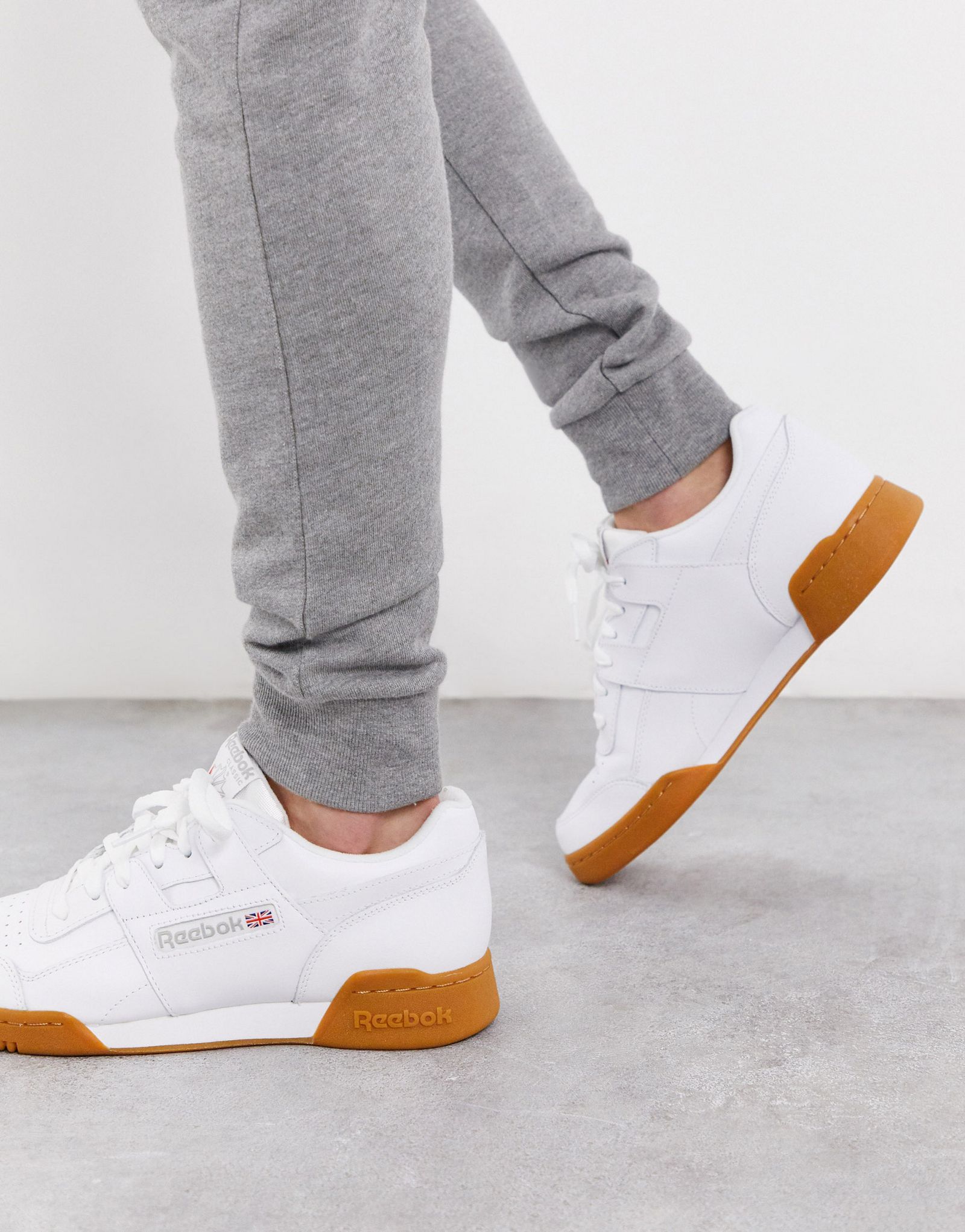 All white reebok gum sole sales