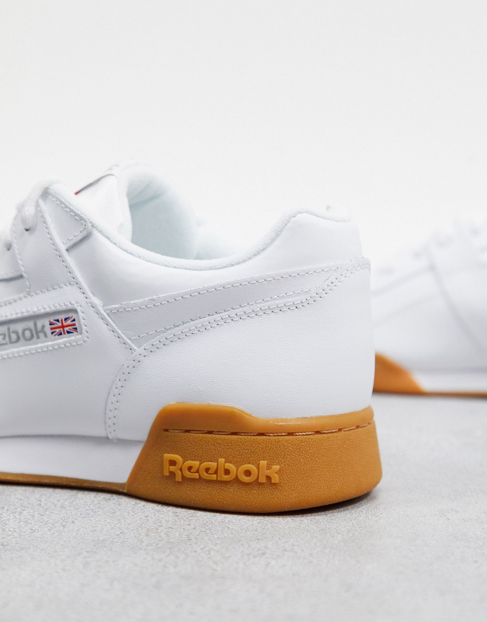 All white reebok gum sole best sale