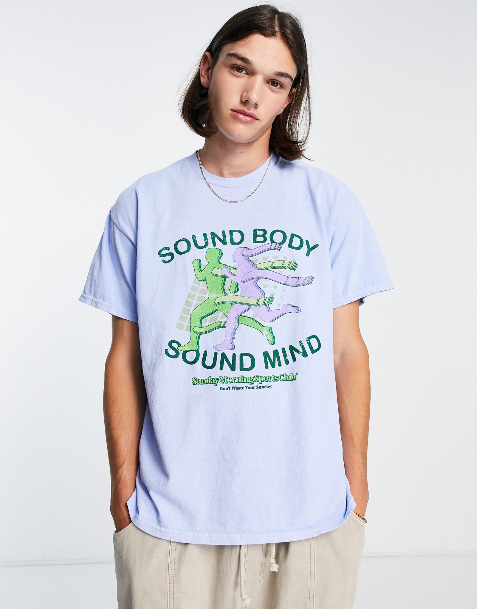 Синяя футболка Sound Body Sound Mind Vintage Supply