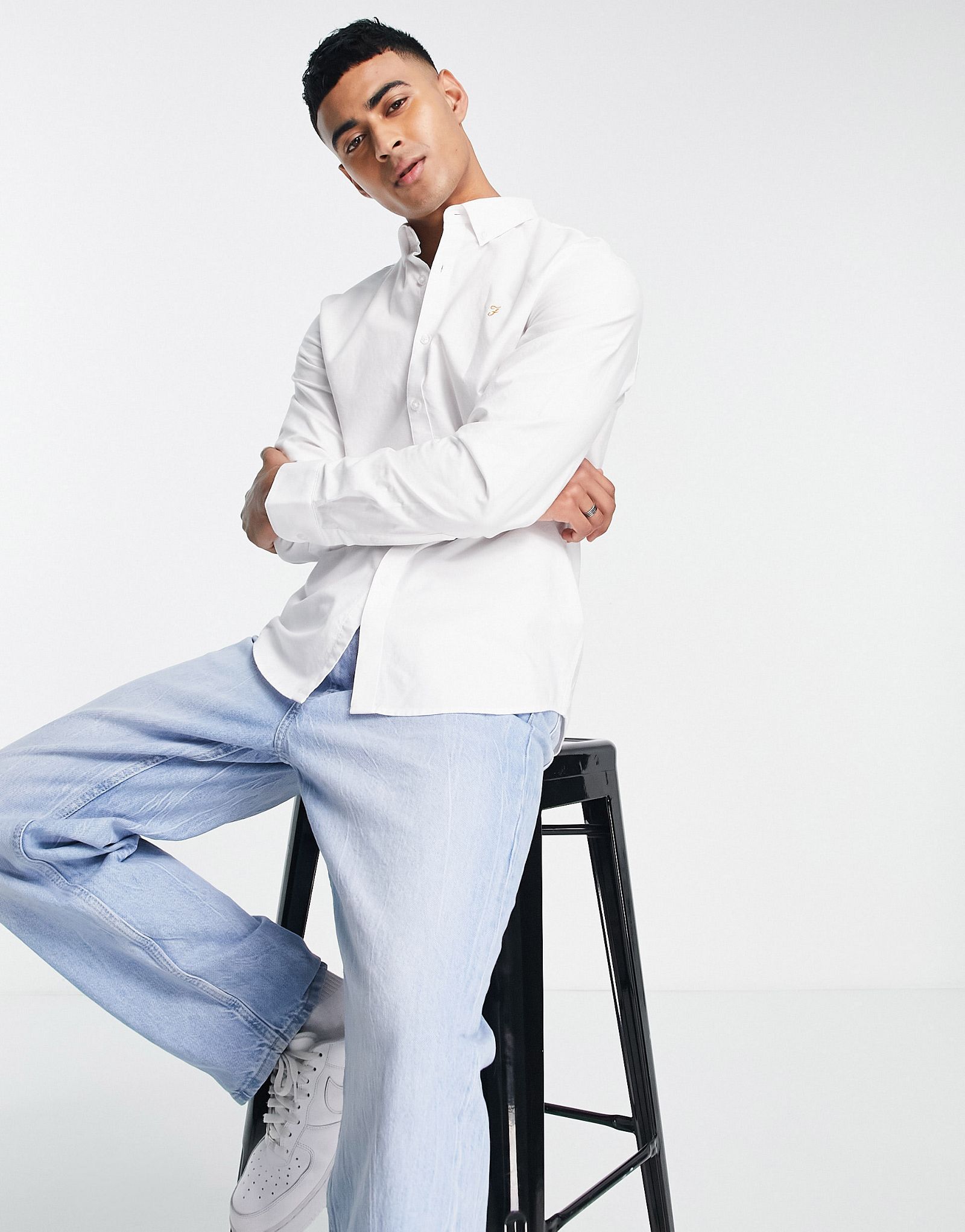 Белая рубашка с длинными рукавами Farah Brewer 10290₽