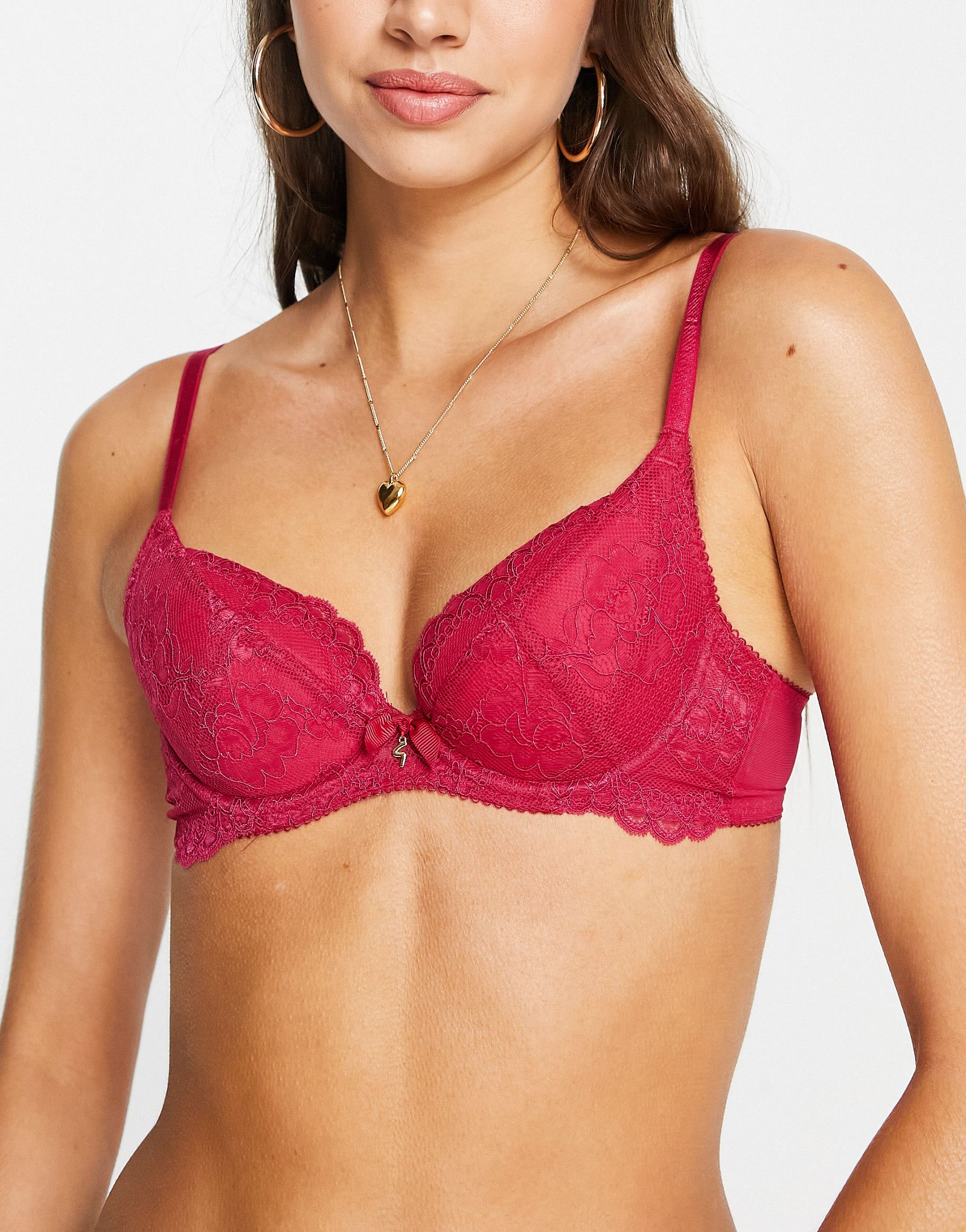 Пурпурный бюстгальтер с глубоким вырезом на косточках Gossard Superboost Lace Vivacious