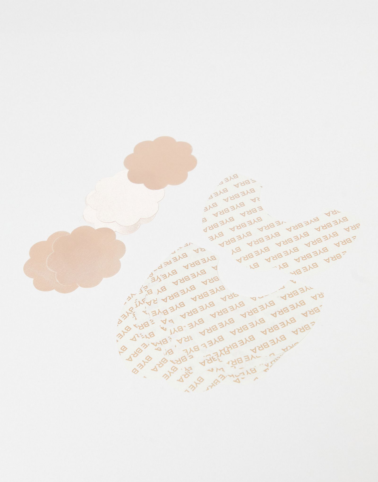 Лента для подтяжки груди и атласные накладки на соски Bye Bra, 3 пары, бежевого цвета