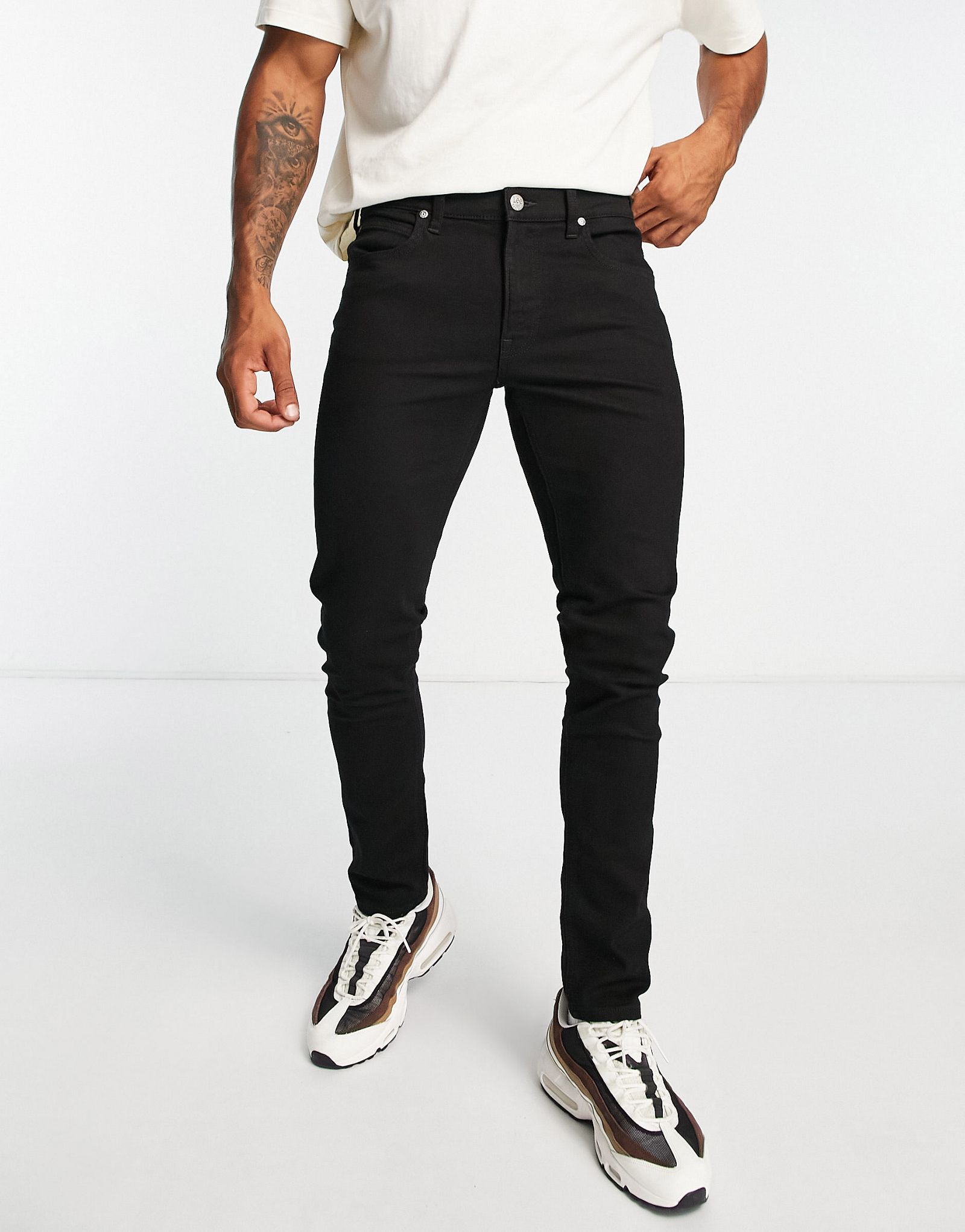 Черные узкие зауженные джинсы Lee luke 22290₽