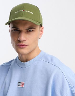 Зеленая кепка с флагом и логотипом Tommy Hilfiger