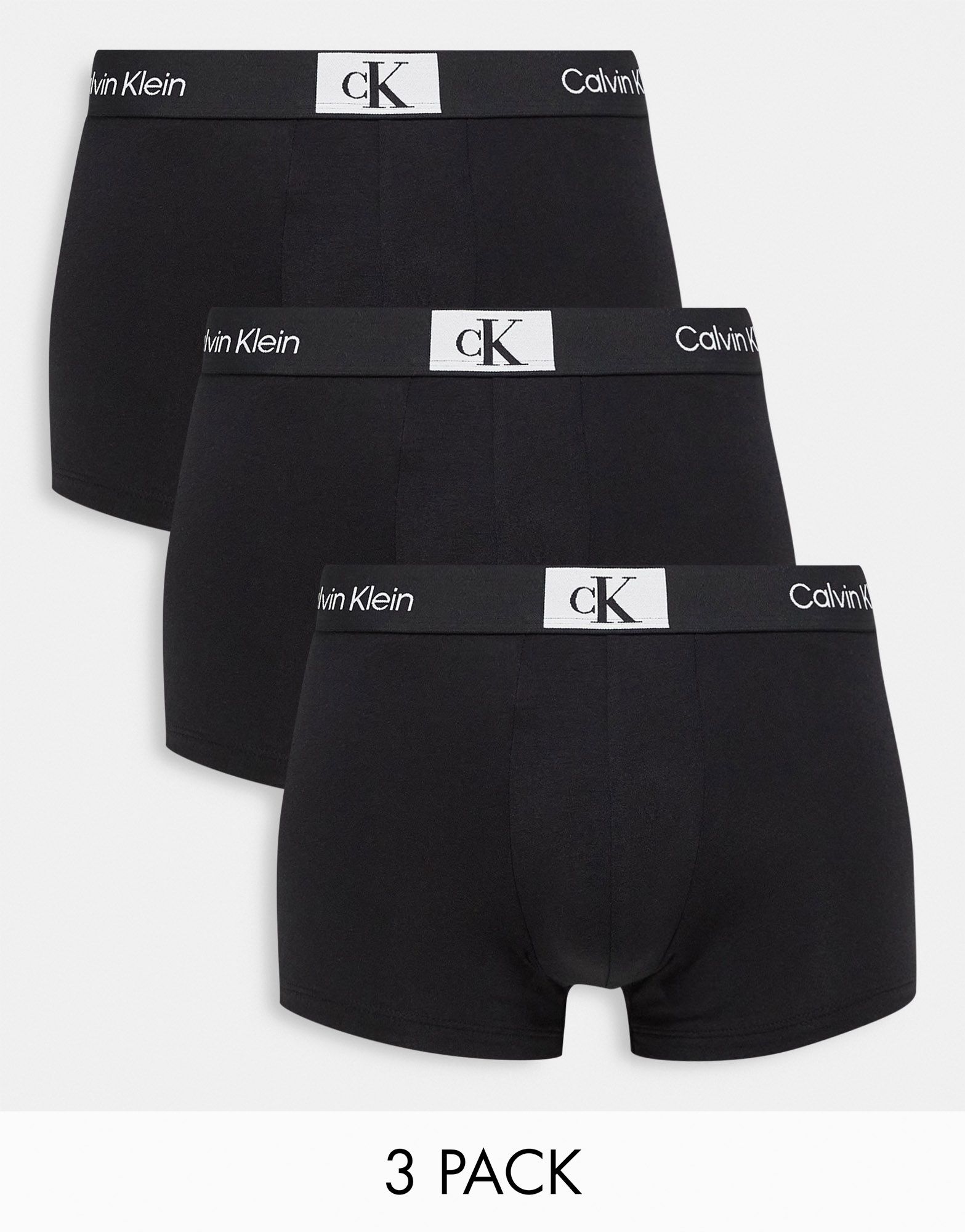 Черные хлопковые трусы из трех пар Calvin Klein CK 96 7590₽