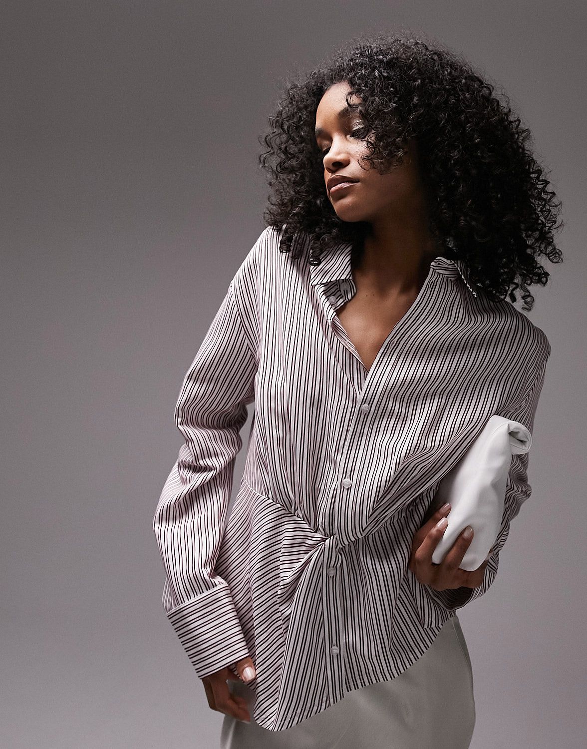 Красная рубашка с полосками по бокам Topshop 3990₽