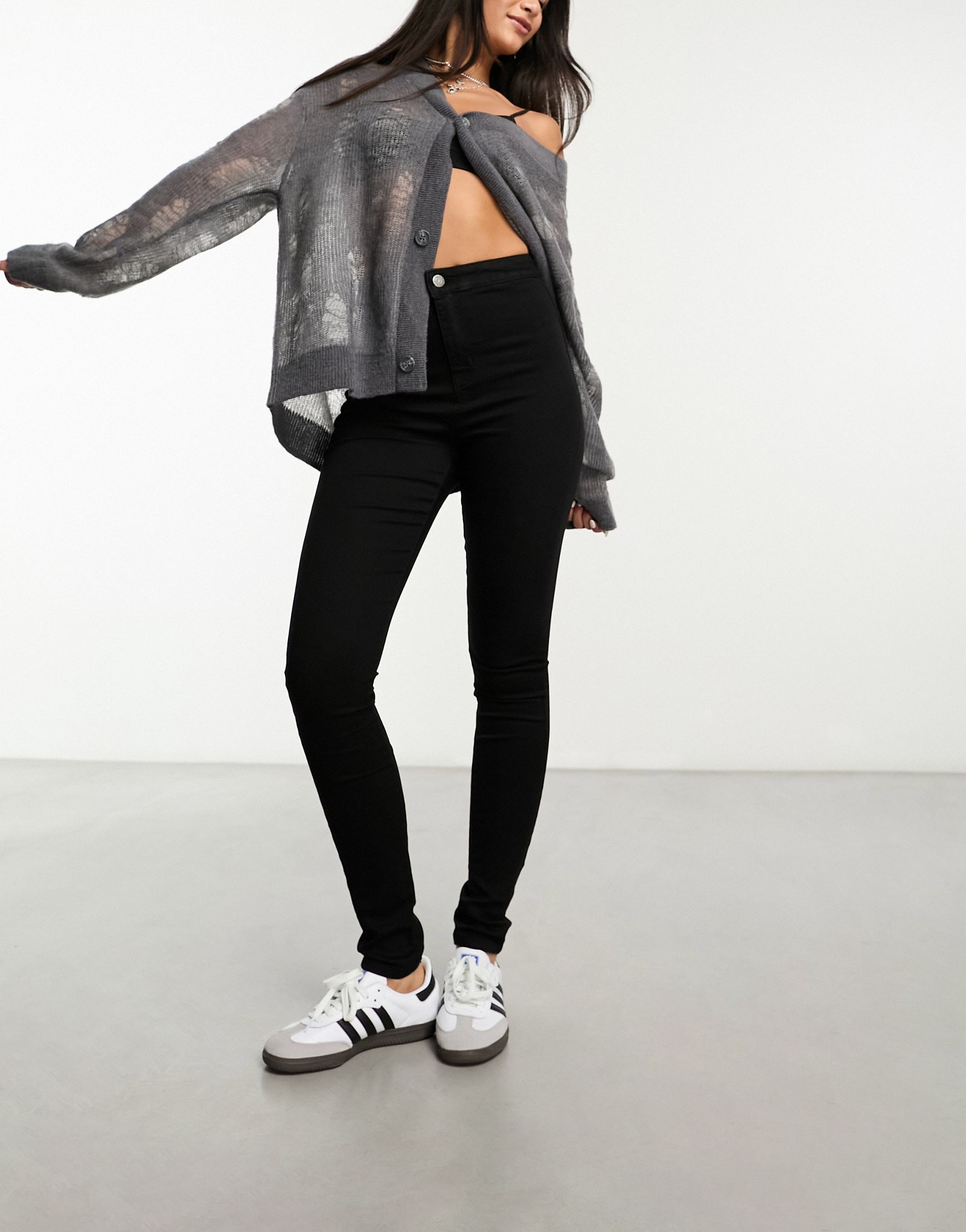 Черные джинсы скинни с завышенной талией Noisy May Ella 9590₽