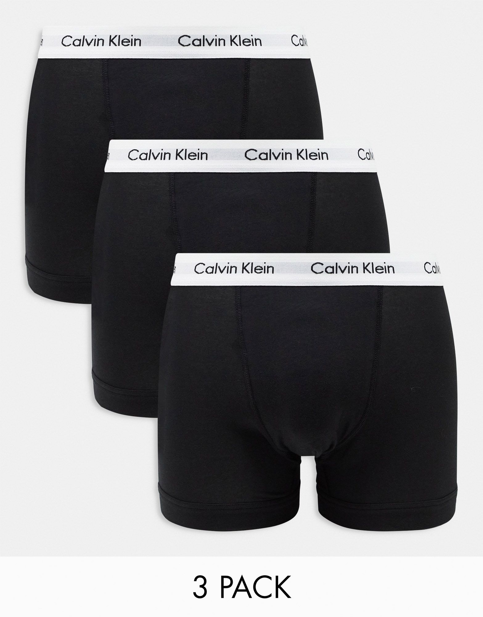 Черные боксеры-боксеры из 3 штук Calvin Klein Cotton Stretch