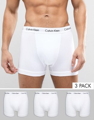 Комплект из трех белых хлопковых плавок Calvin Klein Stretch