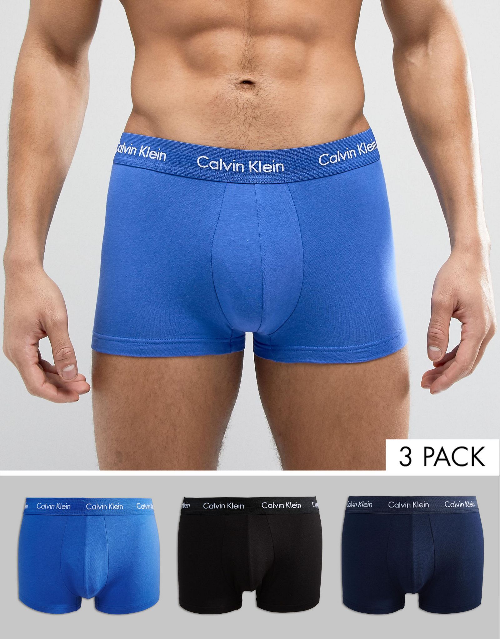 Набор из трех эластичных плавок с низкой посадкой Calvin Klein