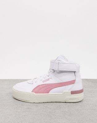Бело-розовые кеды Puma Cali Sport Hi-top