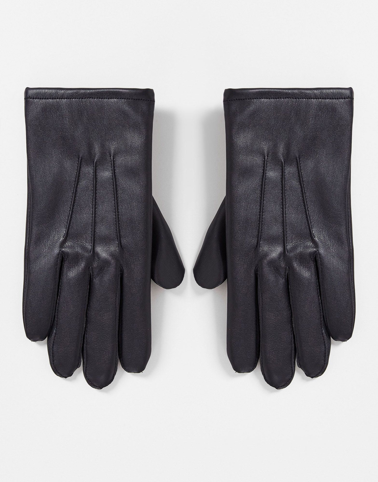 Черные перчатки из искусственной кожи ASOS DESIGN 2390₽