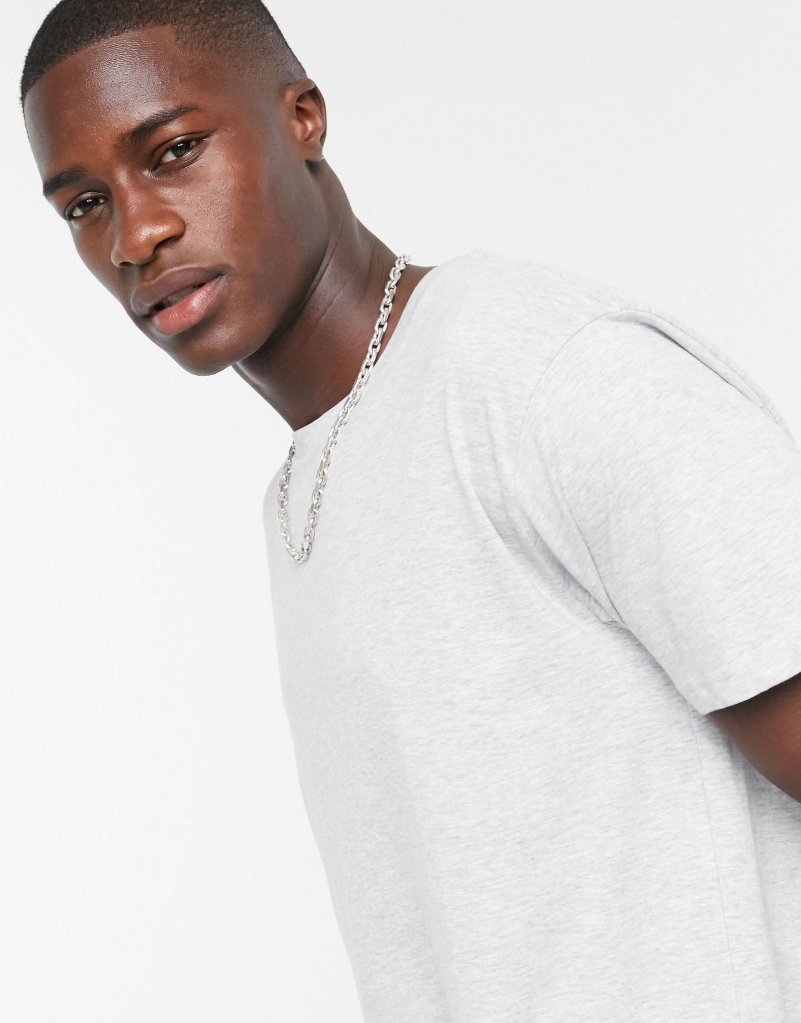 Светло-серая меланжевая футболка оверсайз Brave Soul 1990₽