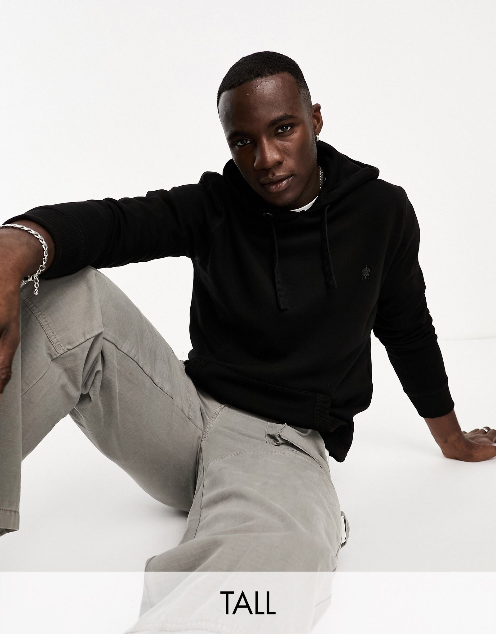 Черная толстовка с капюшоном French Connection Tall 5990₽