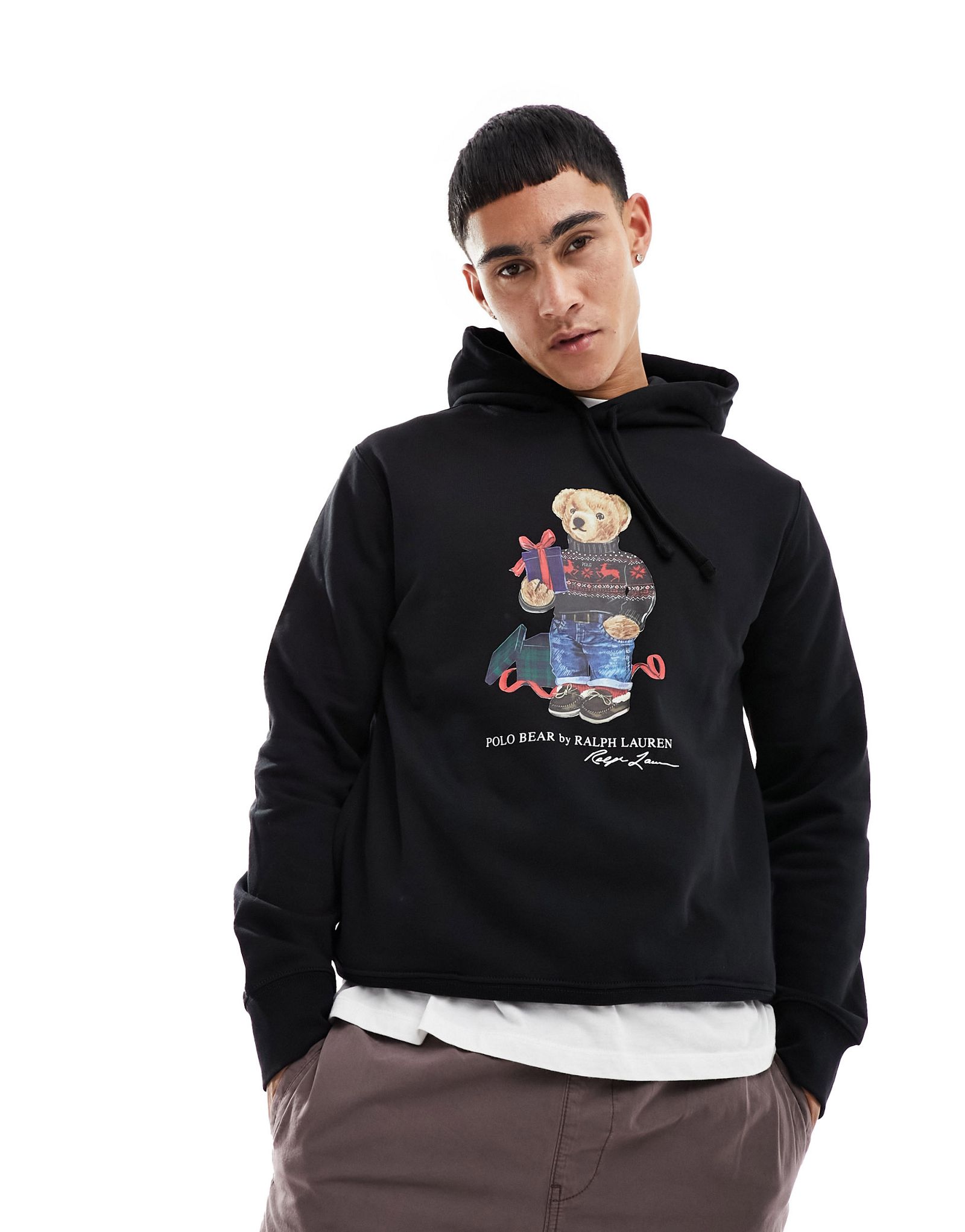 Черный флисовый худи с принтом медведя Polo Ralph Lauren Gift 23190₽