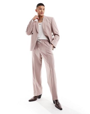 Розовые широкие брюки ASOS DESIGN