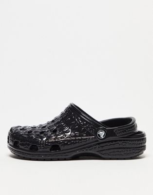 Сабо Crocskin Crocs Classic металлик, черный