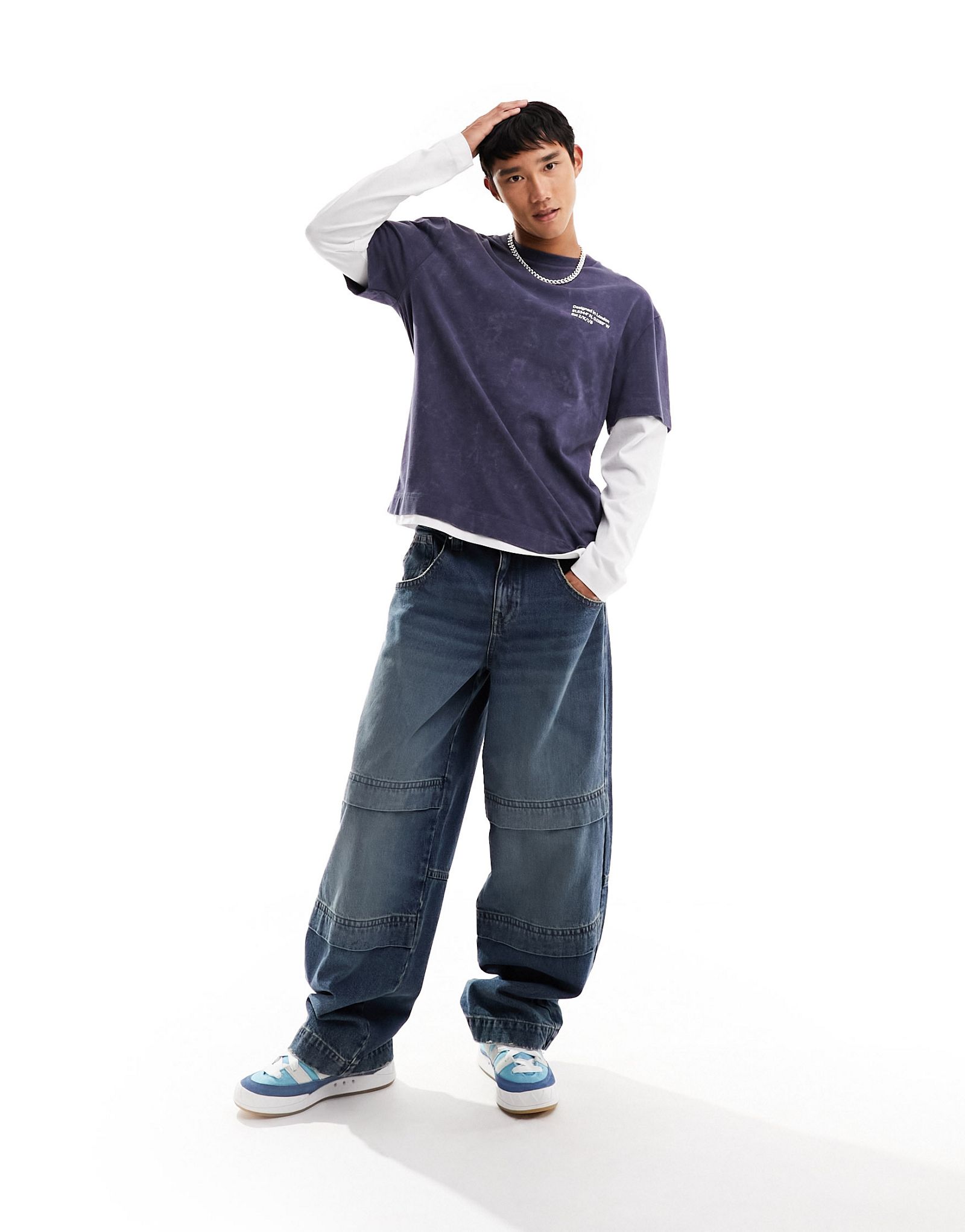 Синяя футболка с длинными рукавами COLLUSION 6290₽