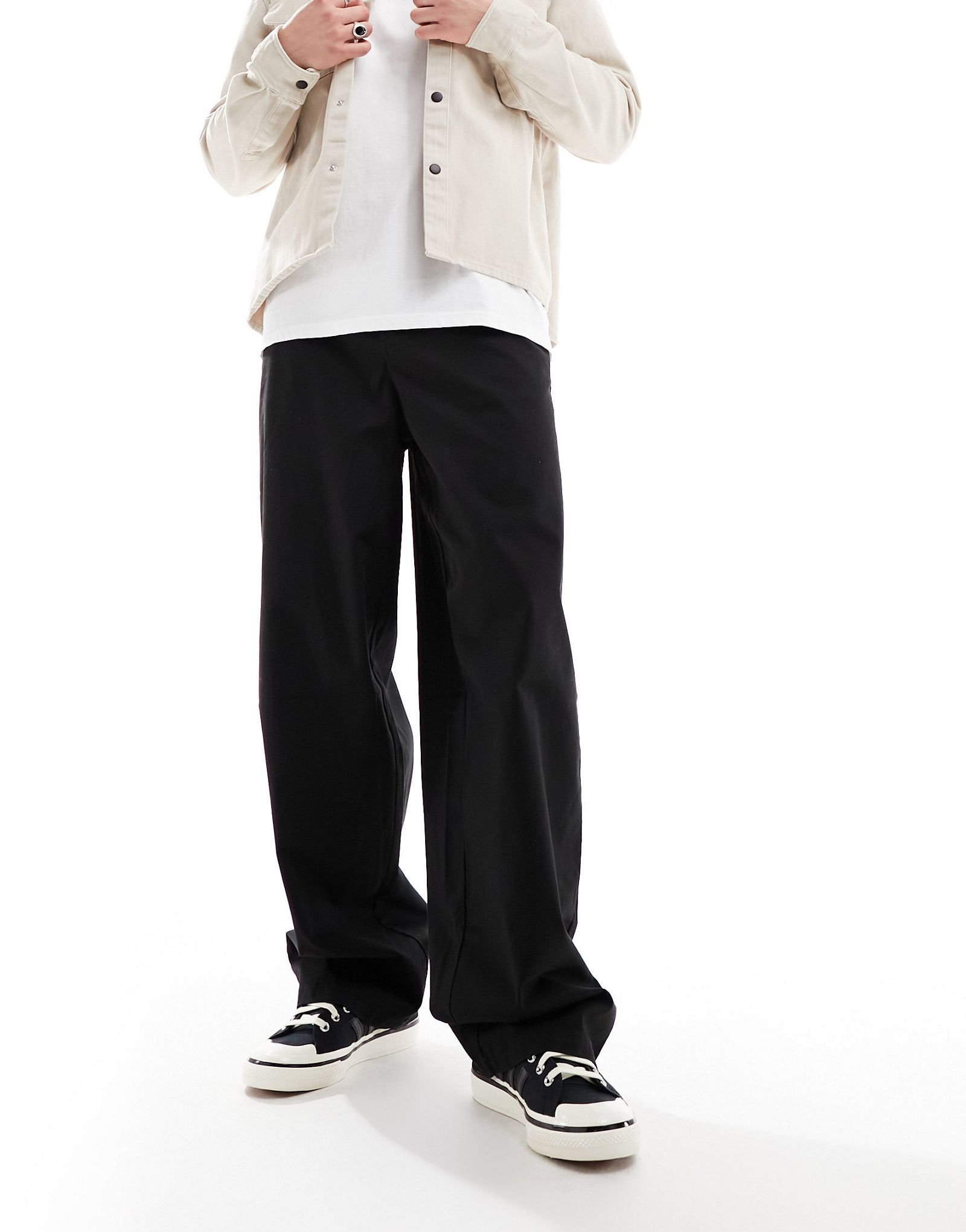 Черные чиносы свободного кроя ASOS DESIGN 6090₽