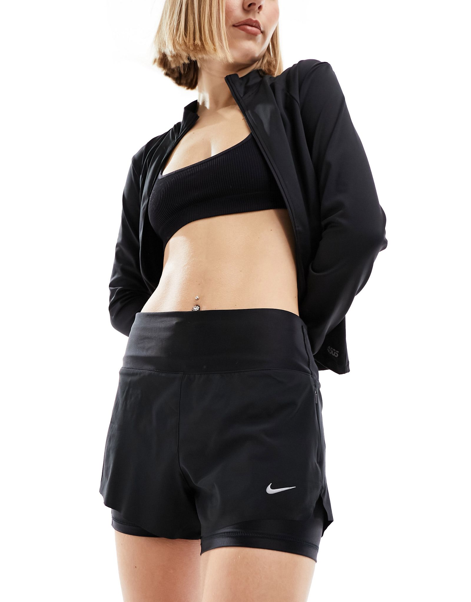 Черные шорты 2 в 1 Nike Running Dri-Fit 3 дюйма