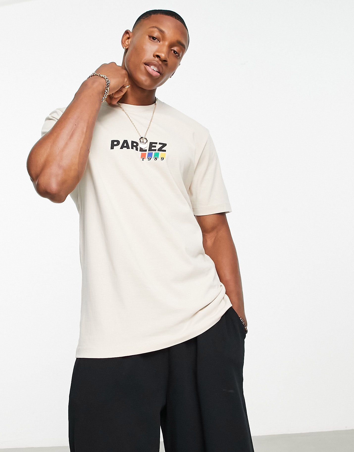 Бежевая футболка с крупным логотипом Parlez Altair эксклюзивно на ASOS