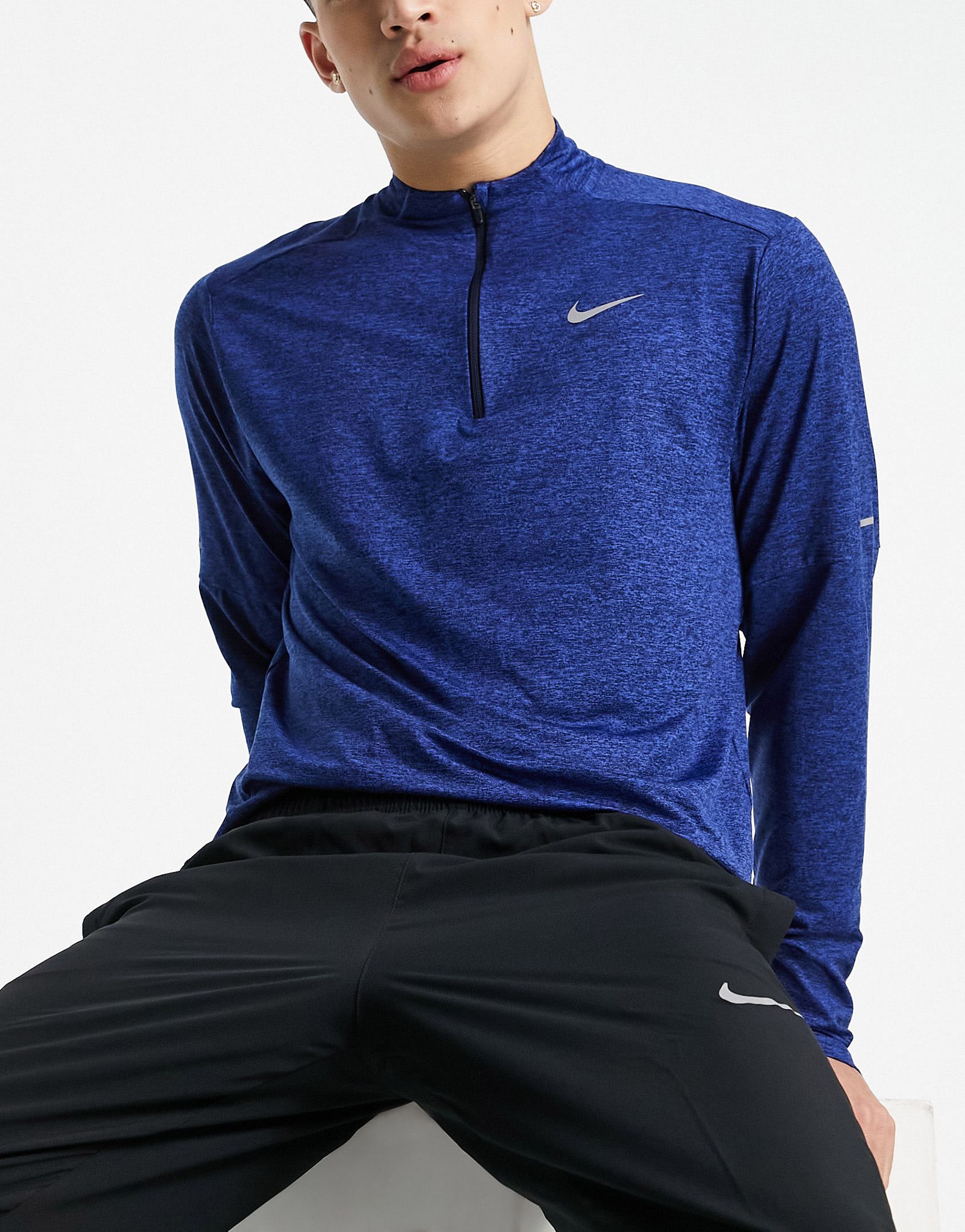 Ярко-синий топ с полумолнией Nike Running DRI-FIT Element