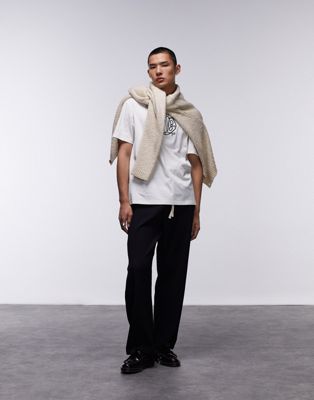 Черные широкие плиссированные брюки Topman — часть комплекта