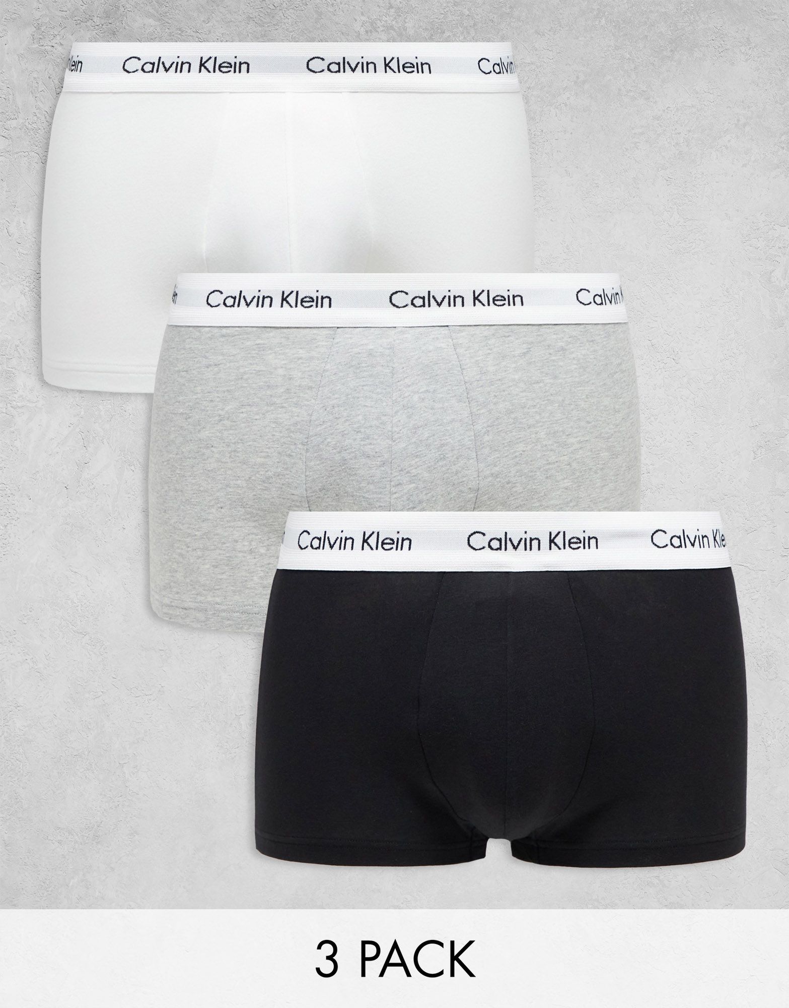Набор из трех трусов с низкой посадкой Calvin Klein из хлопкового стрейча