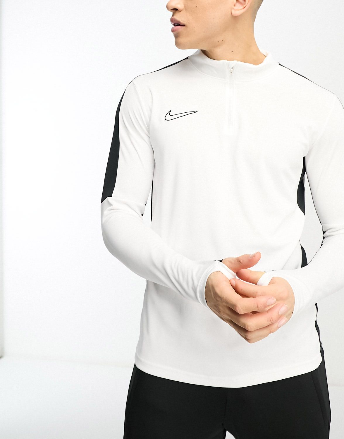 Белый топ с длинными рукавами и молнией 14 Nike Football Dri-FIT ACD23 9490₽