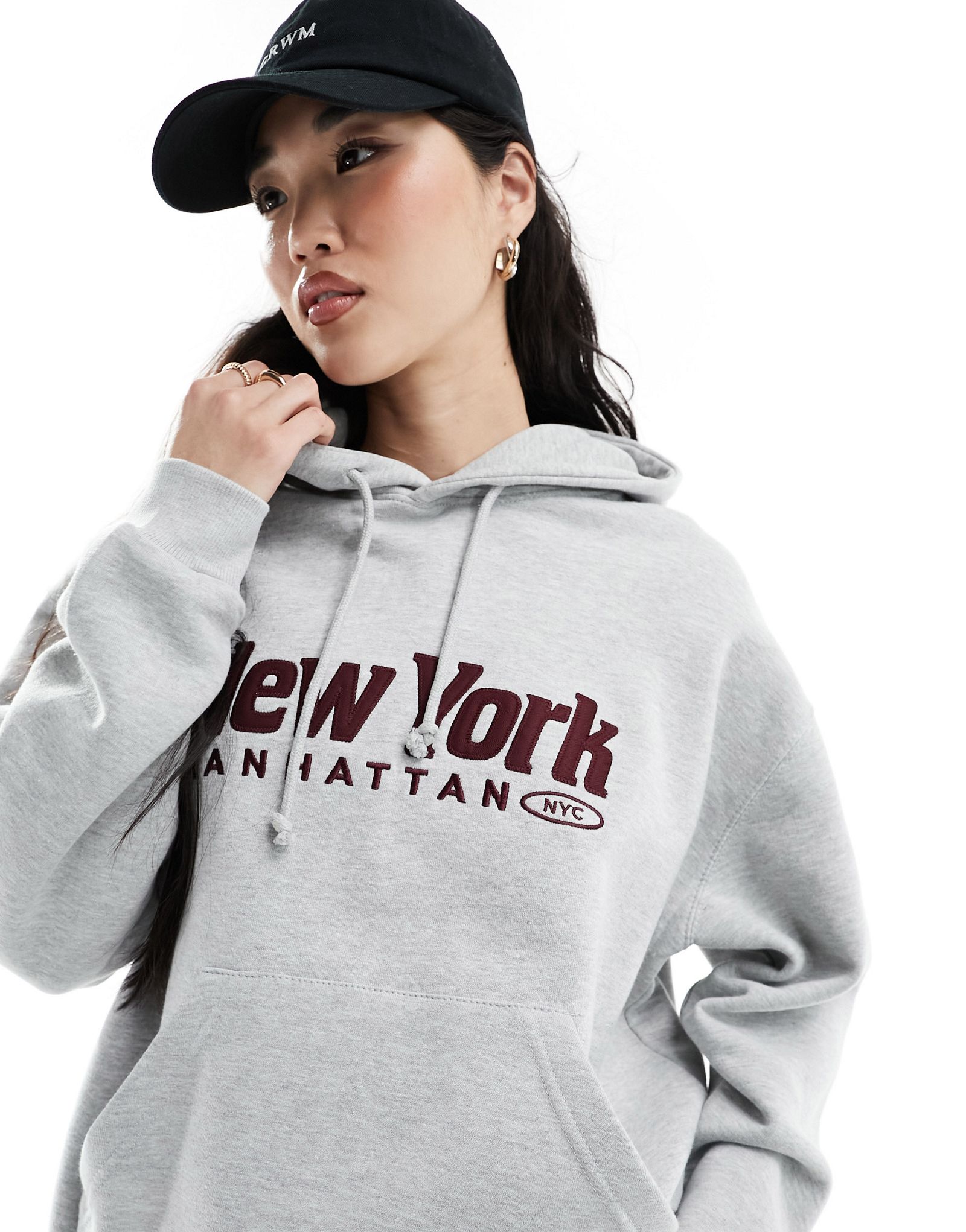 Серая толстовка Pull-Bear Pacific New York