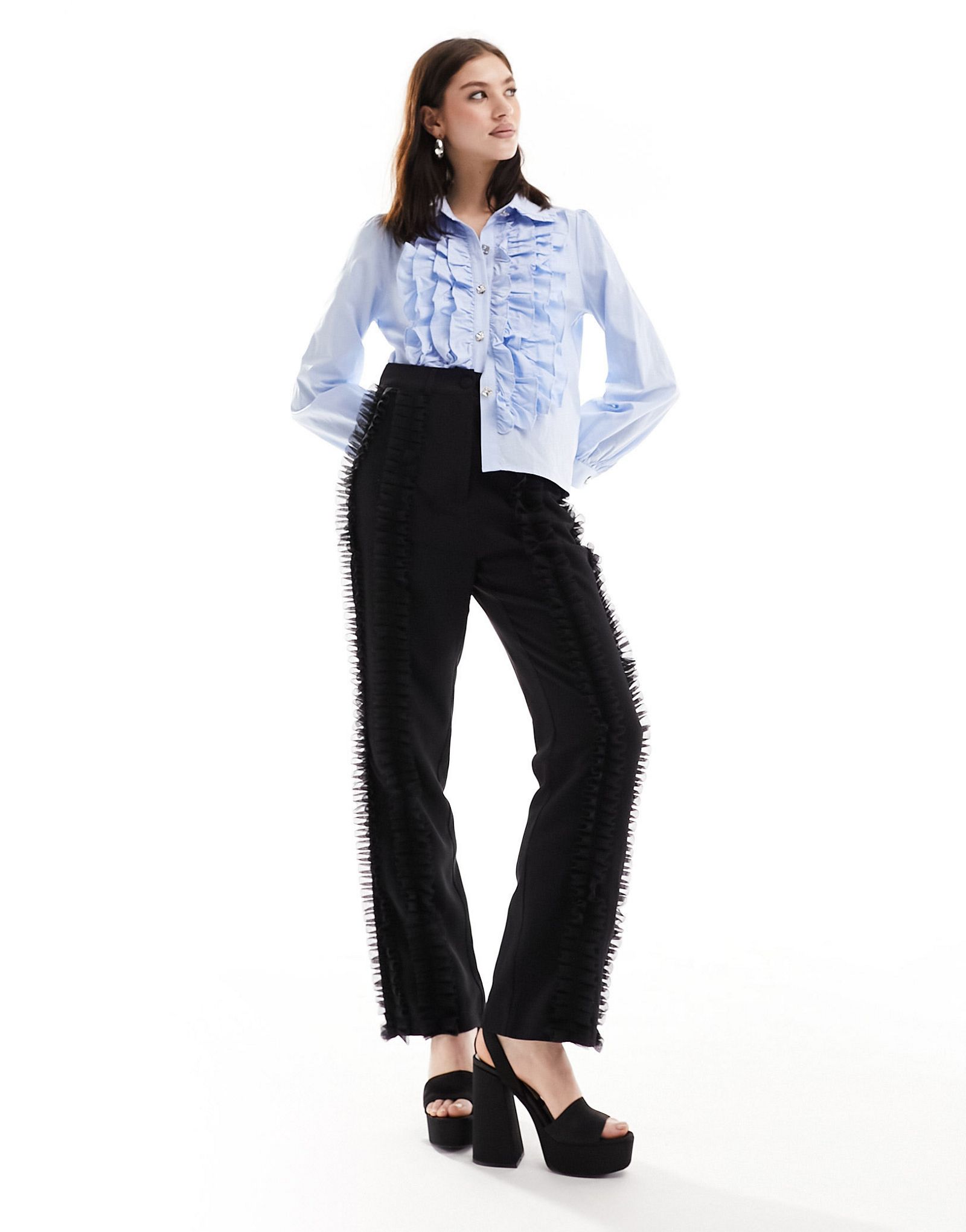 Черные брюки с рюшами Sister Jane Inherit часть комплекта 15290₽