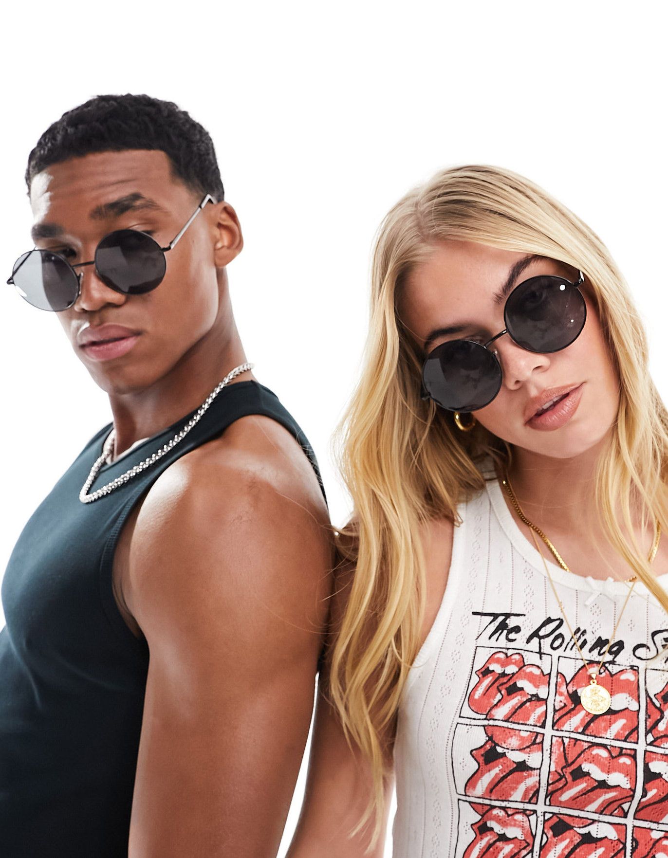 Черные дымчатые круглые солнцезащитные очки AJ Morgan