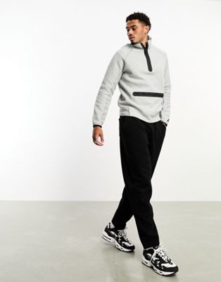 Серая толстовка с молнией на половину длины Nike Tech Fleece