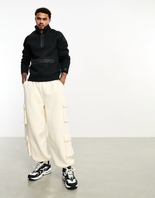 Черная толстовка с половиной молнии Nike Tech Fleece