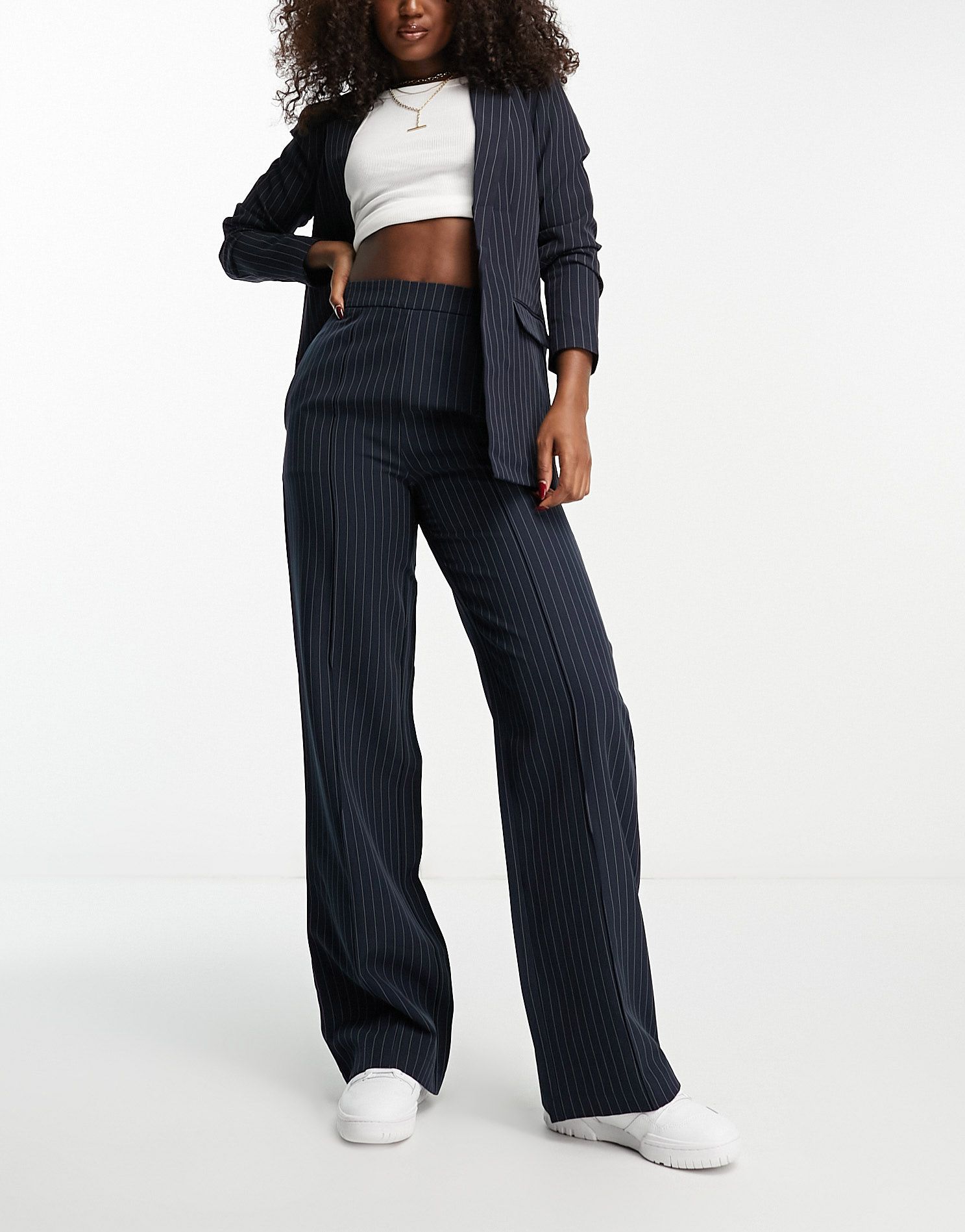 Брюки на заказ в темно-синюю полоску - часть комплекта 14690₽