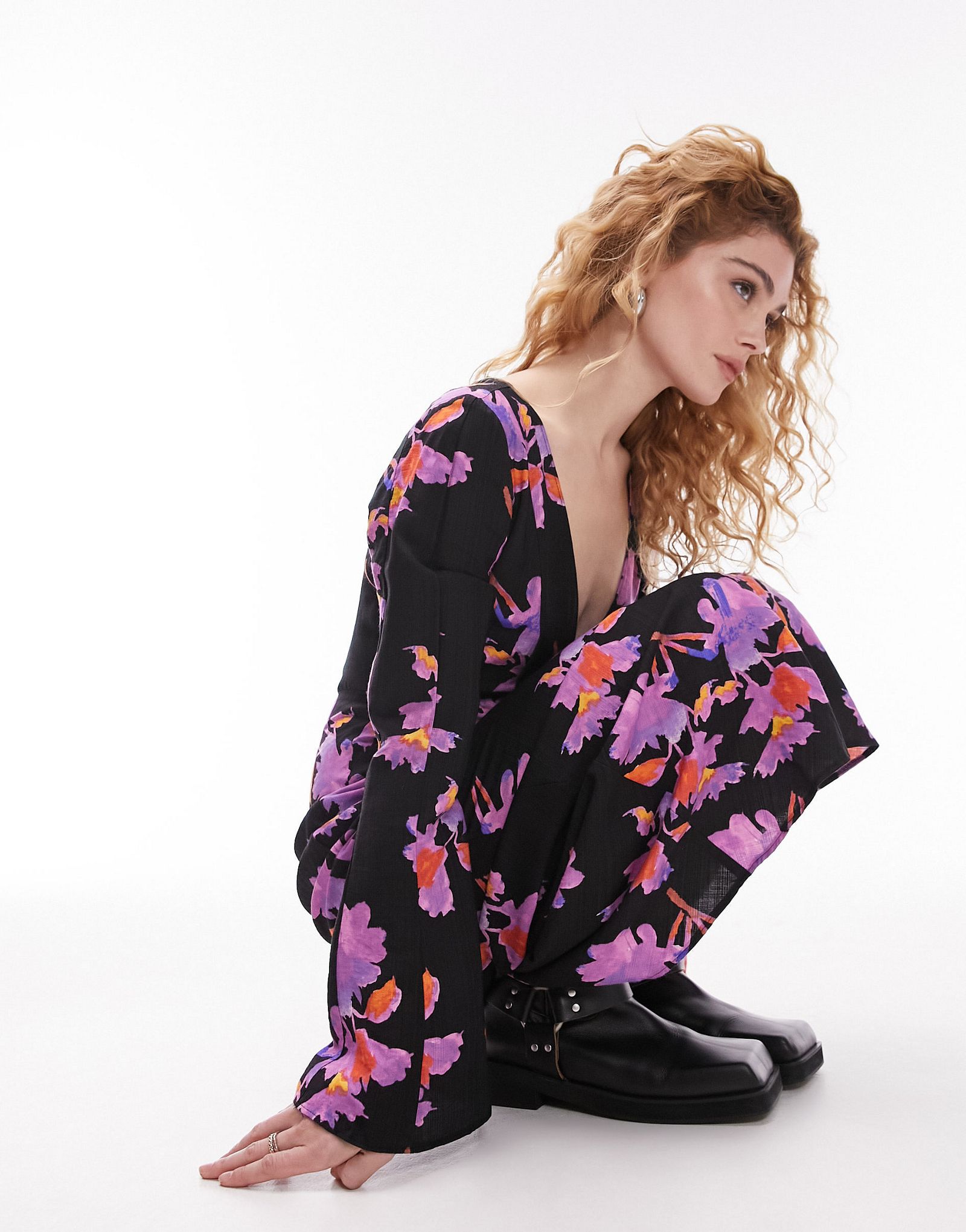 Платье макси с цветочным принтом Topshop Lea 11290₽