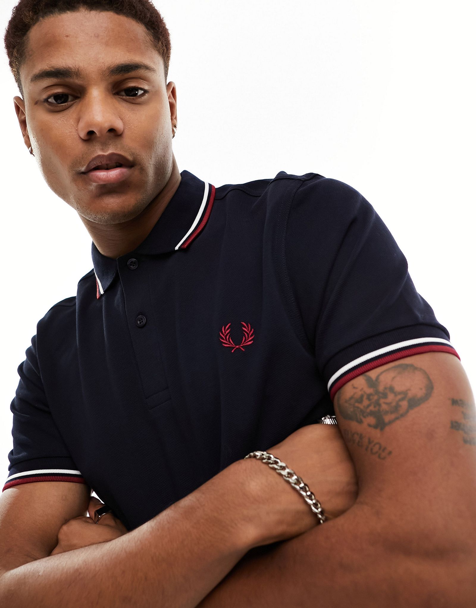 Темно-синяя футболка-поло с логотипом Fred Perry 21190₽