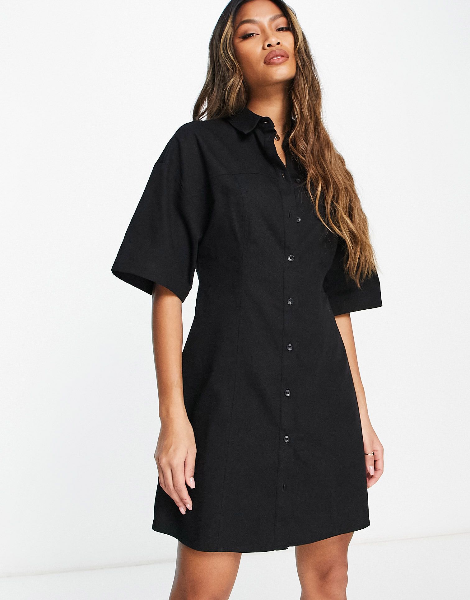 Vila Vila Pleated Swing Shirt Dress