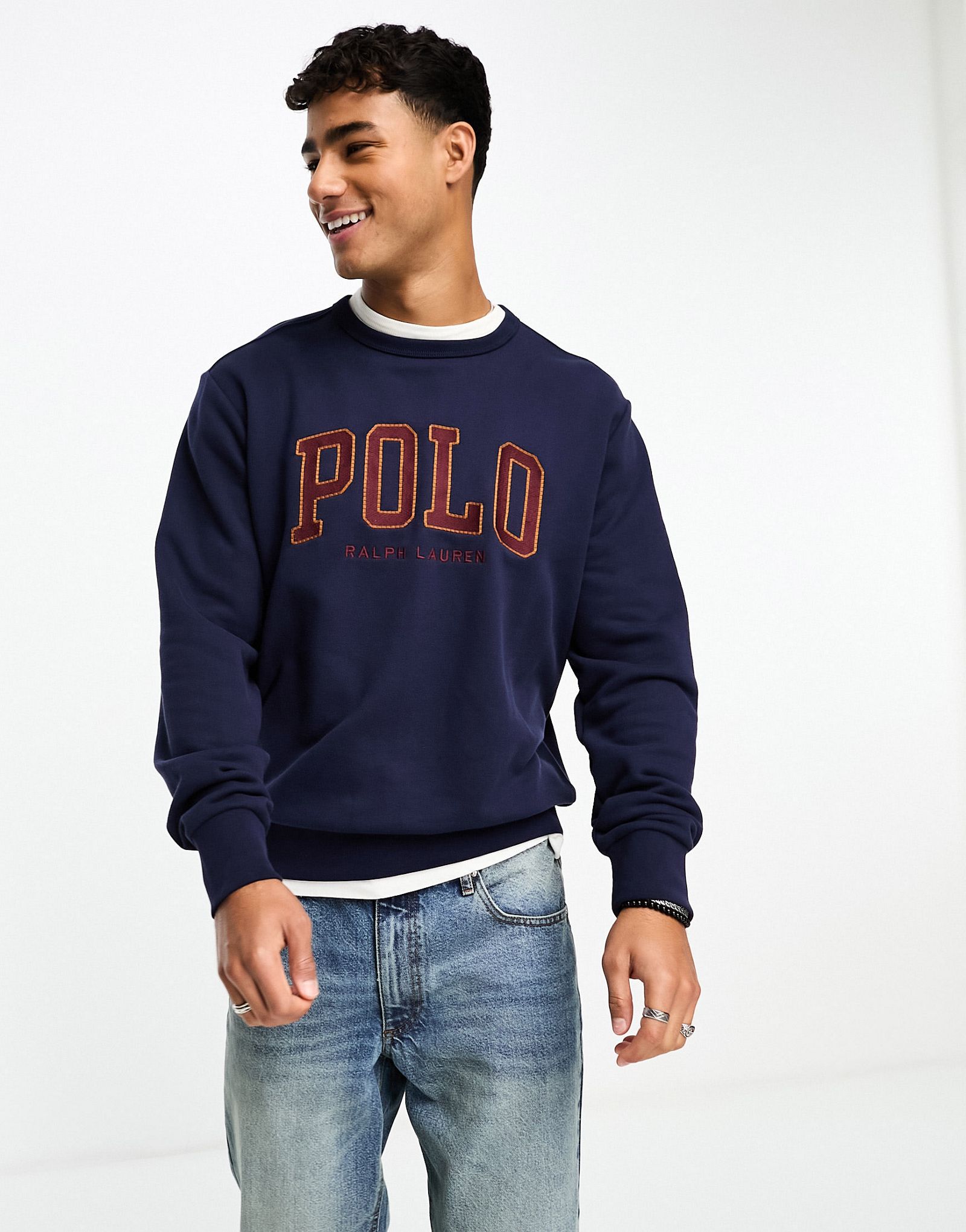 Темно-синяя флисовая толстовка с логотипом Polo Ralph Lauren Collegiate