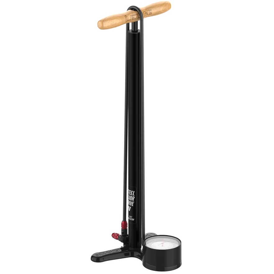Напольный насос Lezyne Steel HV с напольным приводом - черный матовый black matt