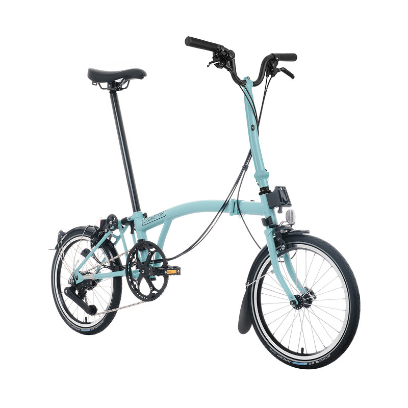 Brompton C Line Advanced - 12 скоростей - Высокая перекладина - Удлиненный подседельный штырь - Задняя стойка и Динамо-машина - 16-дюймовый складной велосипед - 2025 - турецкий зеленый turkish green