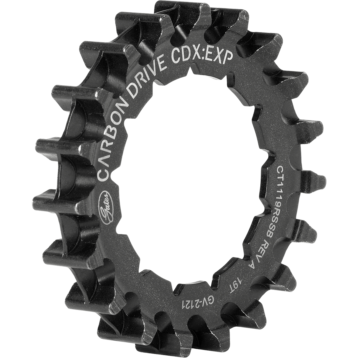 Звездочка Gates Carbon Drive CDX Centertrack - Задняя | Rohloff - шлицевая - черная - 19 тонн 19 T
