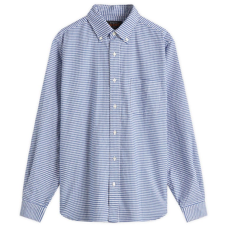 Beams Plus Button Down Gingham Oxford Shirt 20690₽