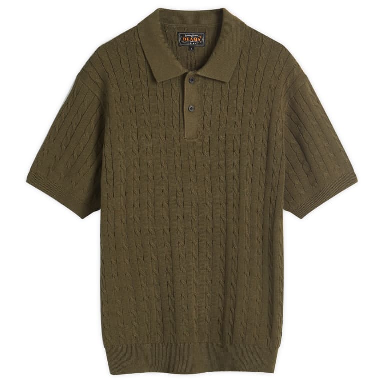 Beams Plus Cable Knit Polo