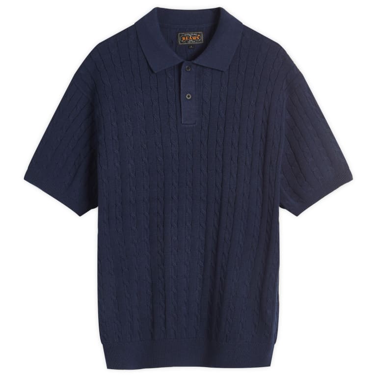 Beams Plus Cable Knit Polo